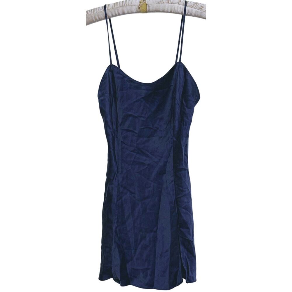 Victorias Secret Satin Slip Dress Medium Navy Y2K Coquette Glam Romantic Minimal
